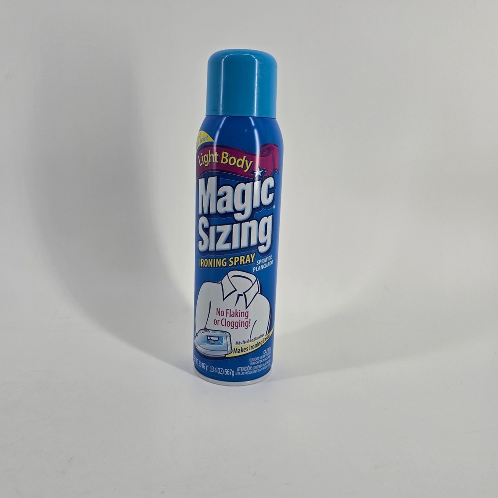 Magic Sizing Light Body Ironing Spray 20oz Blue Fresh Linen Scent Vintage